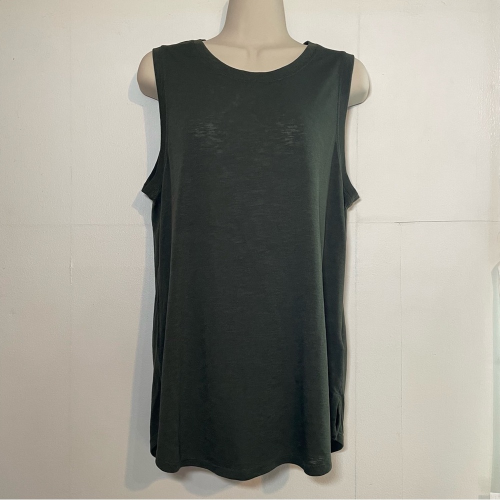 Athleta Breezy Tank Sleeveless Top - Dark Green